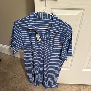 B Draddy blue striped shirt